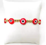 Adjustable Copper Bead Bracelets Lucky Eye, Optional Colors