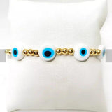 Adjustable Copper Bead Bracelets Lucky Eye, Optional Colors