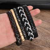 Men's Bohemia Wrap Leather Bracelets, Casual Tribal Wristbands Gift Jewelry