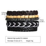 Men's Bohemia Wrap Leather Bracelets, Casual Tribal Wristbands Gift Jewelry