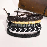 Men's Bohemia Wrap Leather Bracelets, Casual Tribal Wristbands Gift Jewelry