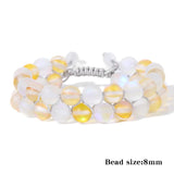 Double Layer Moonstone Bracelet Mermaid Glass Beads Gift