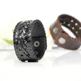 Vintage Knight Courage Bandage Woven Leather Bracelets