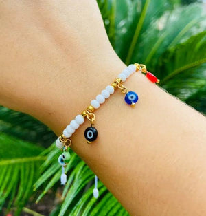 Evil Eye Multi-color Charm Bracelet