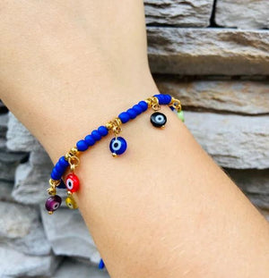 Evil Eye Multi-color Charm Bracelet