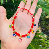 Evil Eye Multi-color Charm Bracelet