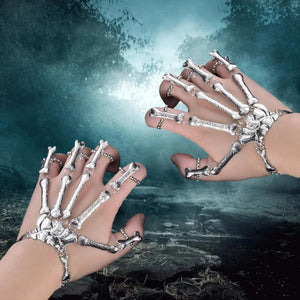 Halloween Finger Bracelet Gothic Skeleton Bones Hand Finger Bracelet