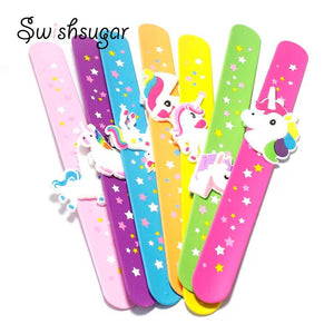 Kid Star Unicorn Slap Bracelet Colorful Wrap Animal Bangle Gift
