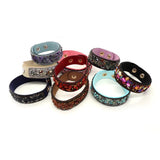 Stone Gravel Leather Bracelet with Rhinestones Inlay