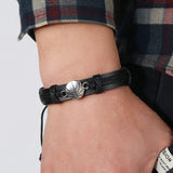 Punk Sports Balls Charms Leather Bracelet Adjustable Wrap Wristband