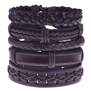 Multilayer Leather Bracelet Men Braided Bracelets & Bangles