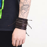 Multilayer Leather Bracelet Men Braided Bracelets & Bangles