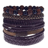 Multilayer Leather Bracelet Men Braided Bracelets & Bangles