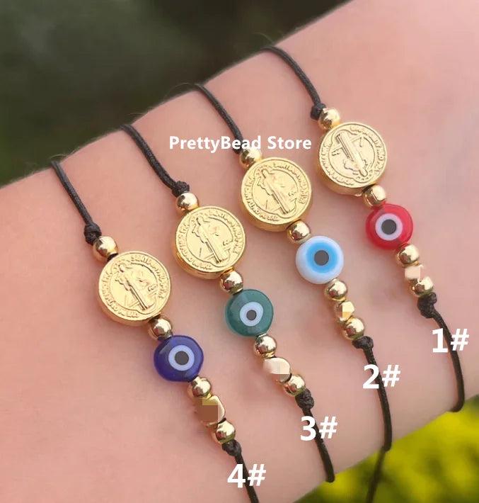 Copper Charm Bracelet 18K Plated Religious Jesus Mary Bracelet