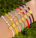 Copper Charm Bracelet 18K Plated Religious Jesus Mary Bracelet