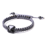 Rope Wrap Natural Stone Bracelet Pyramid Charm