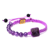 Rope Wrap Natural Stone Bracelet Pyramid Charm