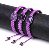 Rope Wrap Natural Stone Bracelet Pyramid Charm