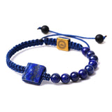 Rope Wrap Natural Stone Bracelet Pyramid Charm