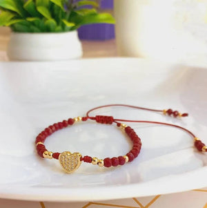 Zircon Heart Charm Bracelet for Women