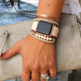 Tree of Life Leather Cuff Bracelet Baroque Pearls Wrap Jewelry