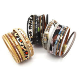 Crystal Ladies Boho Multilayer Wide Wrap Bracelet Female Jewelry