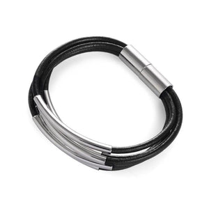 Alloy Multi-Layer Leather Cord Magnetic Clasp Bracelets