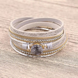 Multilayer Leather Bracelet With Magnetic Clasp For Women
