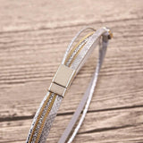 Multilayer Leather Bracelet With Magnetic Clasp For Women
