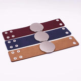 Circular Leather Bracelet Wide Women Wrap Wristband Jewelry