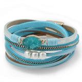 Charm Leather Bracelet Wrap Couple Bangle Female Jewelry