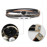 Charm Leather Bracelet Wrap Couple Bangle Female Jewelry
