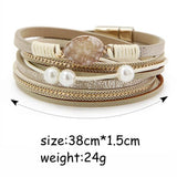 Charm Leather Bracelet Wrap Couple Bangle Female Jewelry