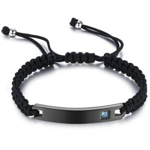 Punk Weave Stainless Steel Bracelets Gothic Crystal LOVE Jewelry