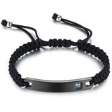 Punk Weave Stainless Steel Bracelets Gothic Crystal LOVE Jewelry
