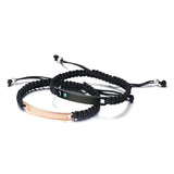 Punk Weave Stainless Steel Bracelets Gothic Crystal LOVE Jewelry