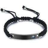 Punk Weave Stainless Steel Bracelets Gothic Crystal LOVE Jewelry