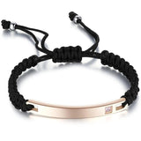 Punk Weave Stainless Steel Bracelets Gothic Crystal LOVE Jewelry