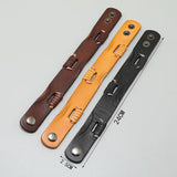 Three-Colors Cowhide Men's Bracelets Hip -Hop Rock Style Solid Wide Leather Bang