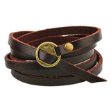 Joyme Retro Wide Leather Bracelet Punk Multilayer Wrap Bangles for Women Men