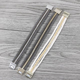 Vintage Leather Magnetic Bracelet for Women
