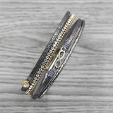 Vintage Leather Magnetic Bracelet for Women