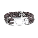 Vintage Ethnic Leather Wrap Bracelets for Men SBR039