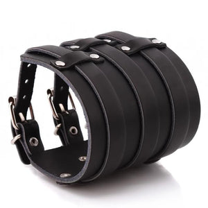 Vintage Wide Cuff Leather Male Bracelet Punk Rock Jewelry
