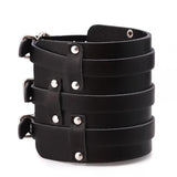 Vintage Wide Cuff Leather Male Bracelet Punk Rock Jewelry