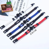 Punk Skull Bracelets Red/White/Black/Blue/Brown Leather Wristbands Couple