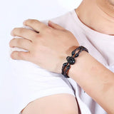 Punk Skull Bracelets Red/White/Black/Blue/Brown Leather Wristbands Couple