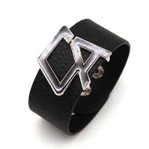 Wide Leather Bracelet Brown Wide Cuff Bracelet Vintage Punk Wristband
