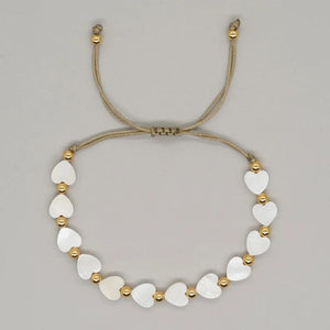Mother of Pearl Shell Heart Star Bracelet