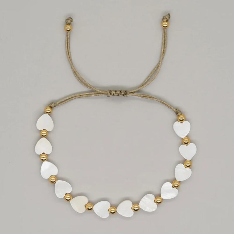 Mother of Pearl Shell Heart Star Bracelet